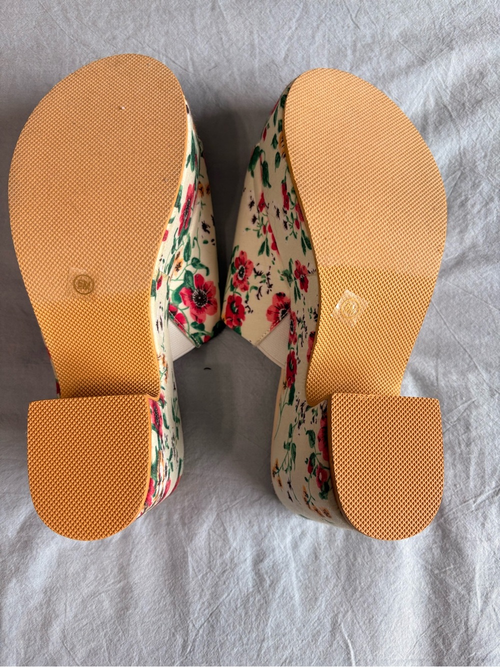 BEACH Cozy Floral Wedges in Cream with Pink Accents - Picture 3 of 3